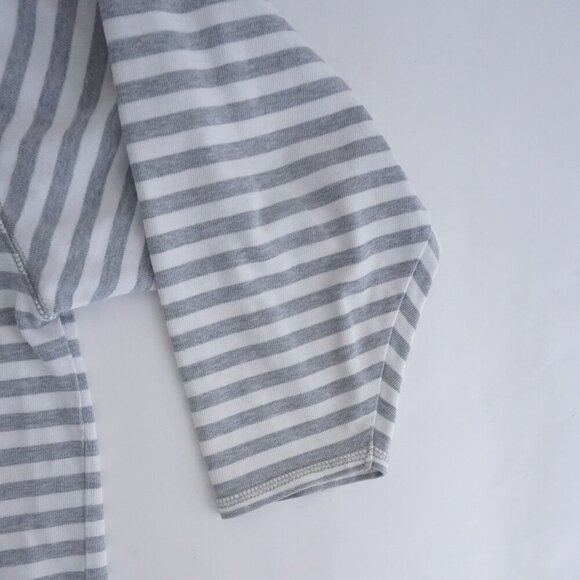 Vintage Eddie Bauer Grey White Button Up String Waist 100% Cotton Shirt M - Picture 10 of 12